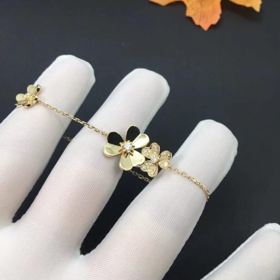 [Marin-Jewelry]FRIVOLE GOLD 5 FLOWERS BRACELET