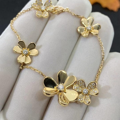 [Marin-Jewelry]FRIVOLE GOLD 5 FLOWERS BRACELET