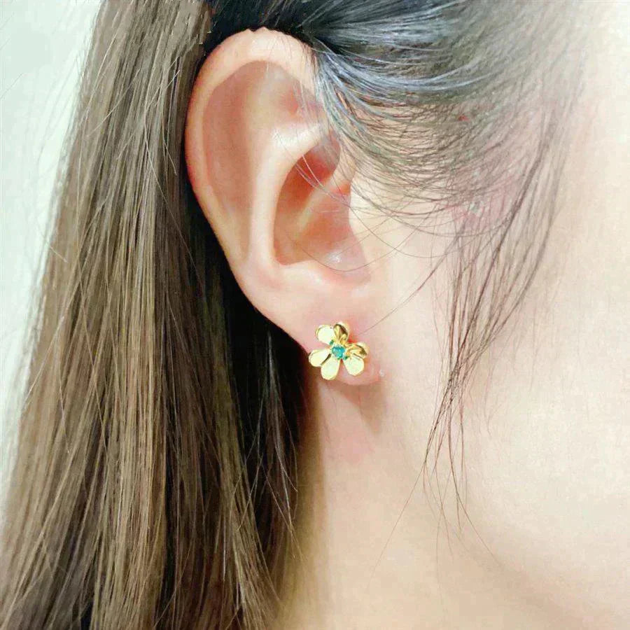 [Marin-Jewelry]FRIVOLE  FLOWER MALACHITE EARRINGS