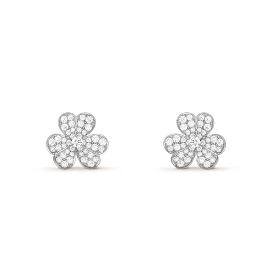 [Marin-Jewelry]FRIVOLE SILVER FLOWER DIAMOND EARRINGS