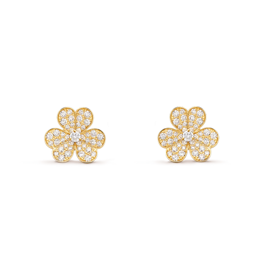 [Marin-Jewelry]FRIVOLE GOLD FLOWER DIAMOND EARRINGS
