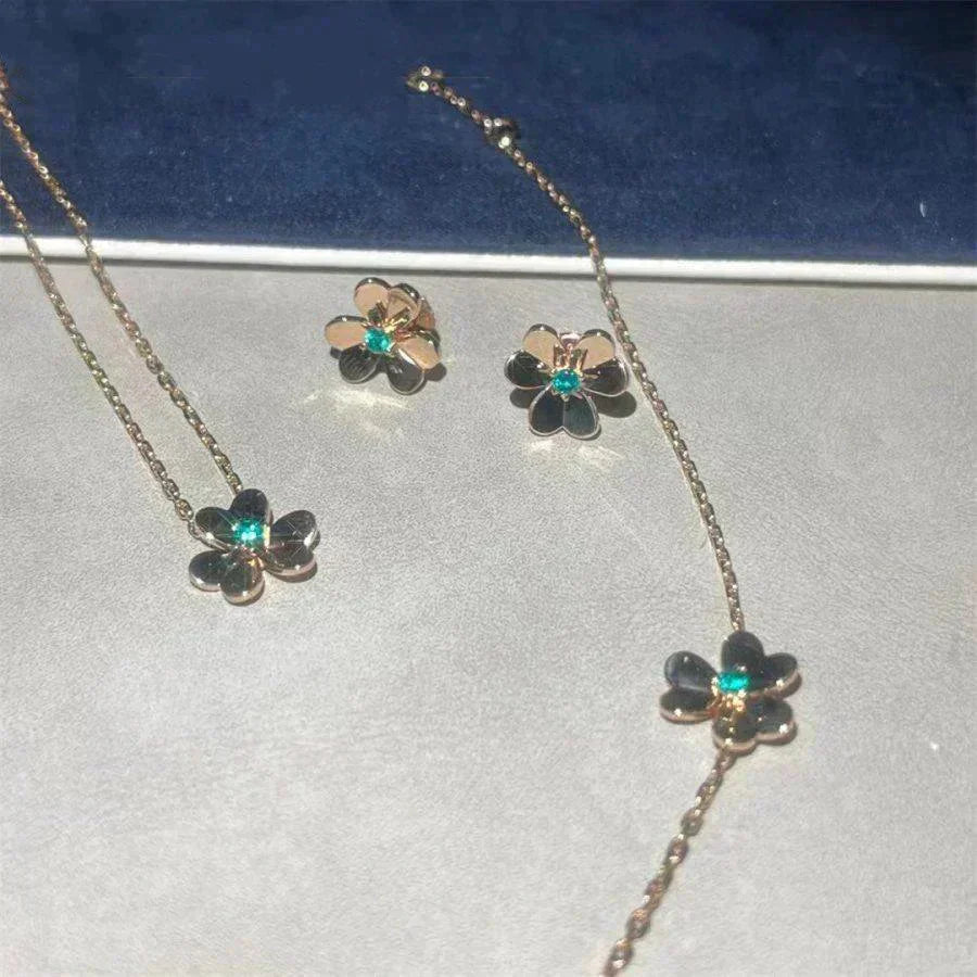 [Marin-Jewelry]FRIVOLE  FLOWER MALACHITE EARRINGS
