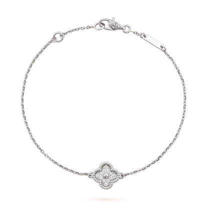 [Marin-Jewelry]CLOVER  SINGLE FLOWER BRACELET SILVER