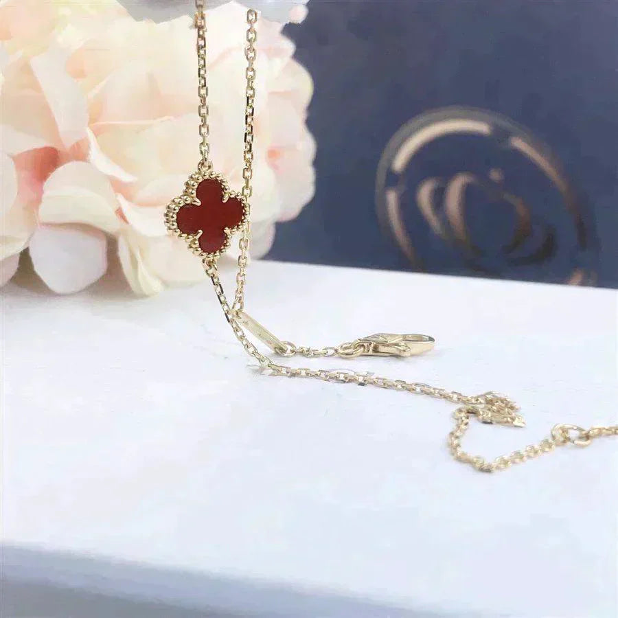 [Marin-Jewelry]CLOVER  CARNELIAN SINGLE FLOWER BRACELET