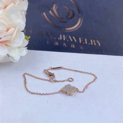 [Marin-Jewelry]CLOVER WHITE MOP SINGLE FLOWER BRACELET