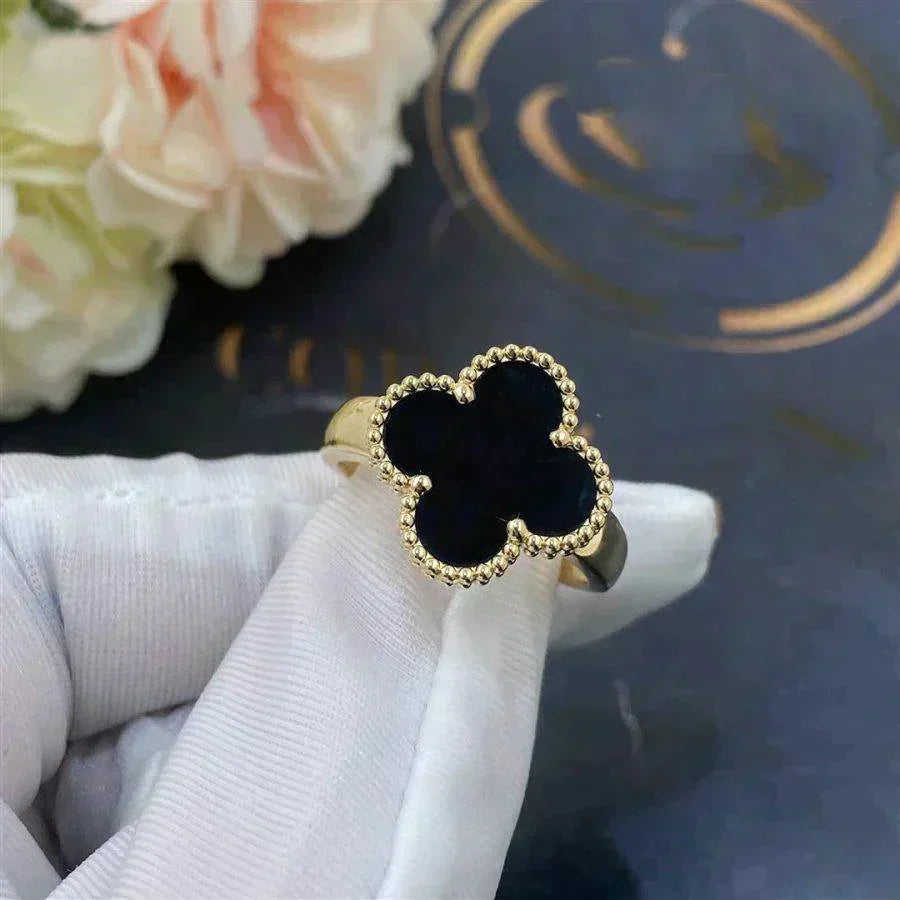 [Marin-Jewelry]CLOVER ONYX RING