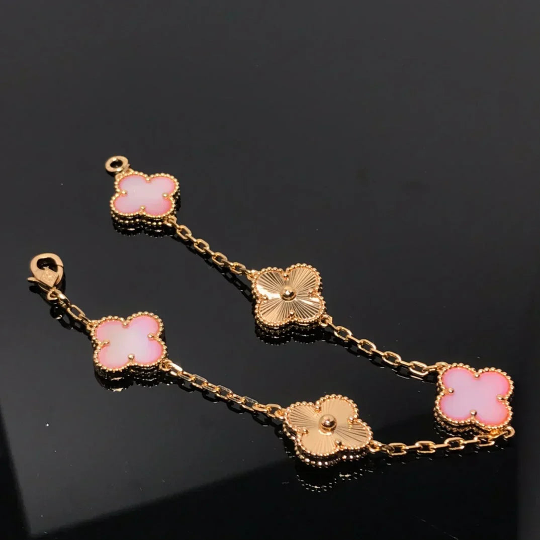 [Marin-Jewelry] CLOVER 5 MOTIFS  PINK MOP BRACELET COLLECTION