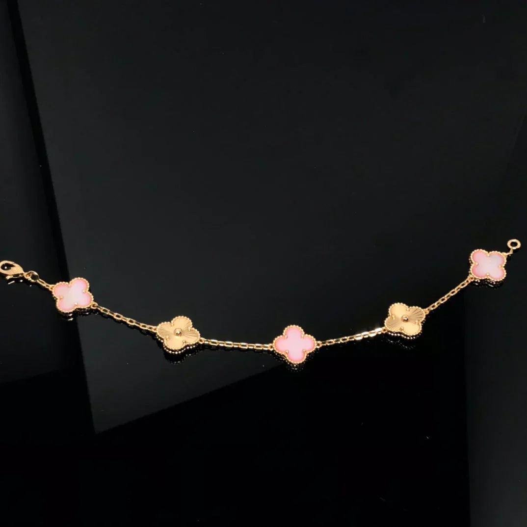 [Marin-Jewelry] CLOVER 5 MOTIFS  PINK MOP BRACELET COLLECTION