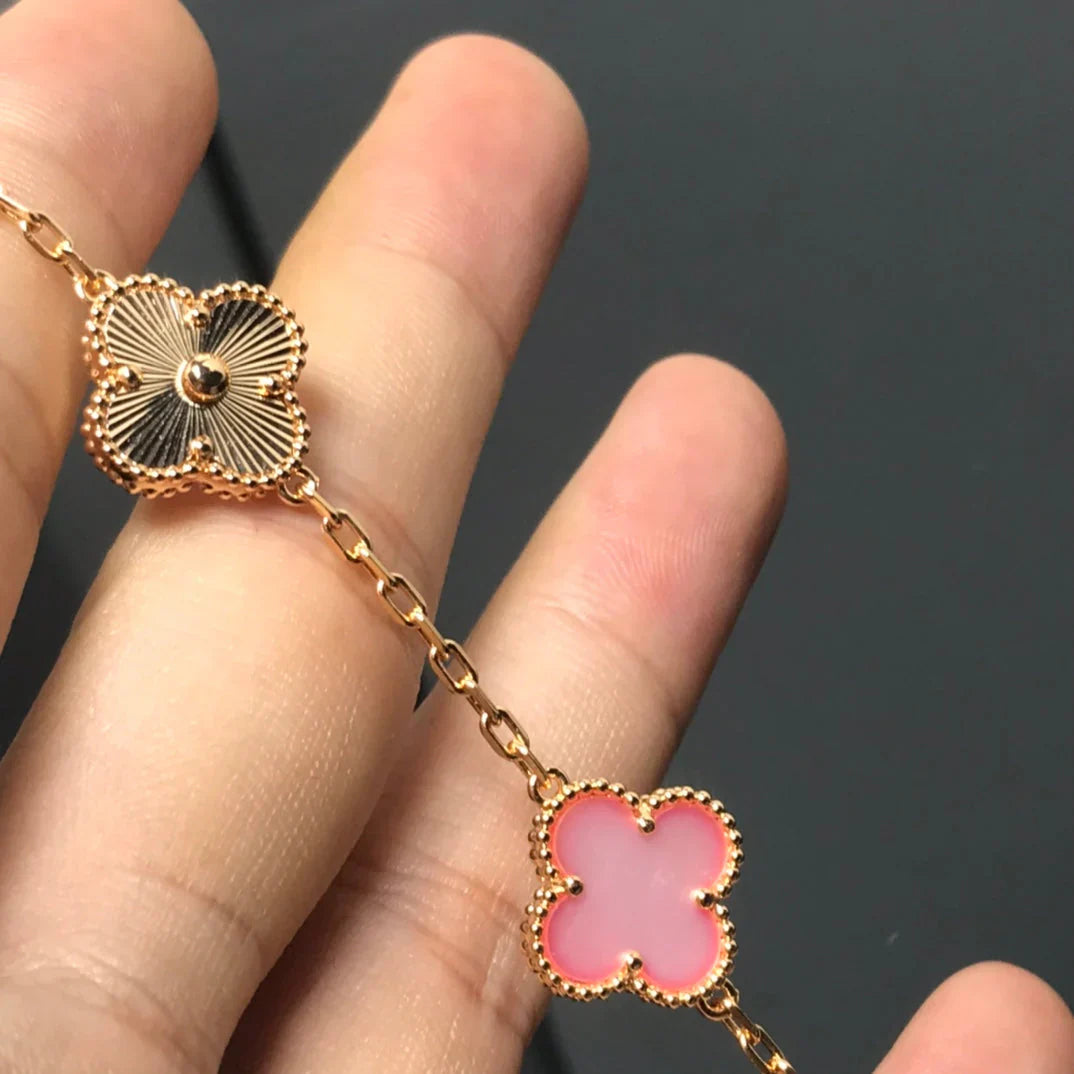 [Marin-Jewelry] CLOVER 5 MOTIFS  PINK MOP BRACELET COLLECTION