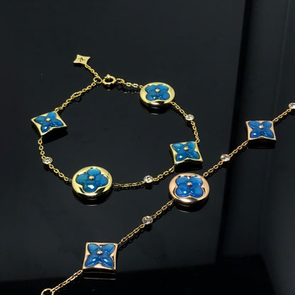 [Marin-Jewelry]STAR AND SUN 4 MOTIF BLUE BRACELET