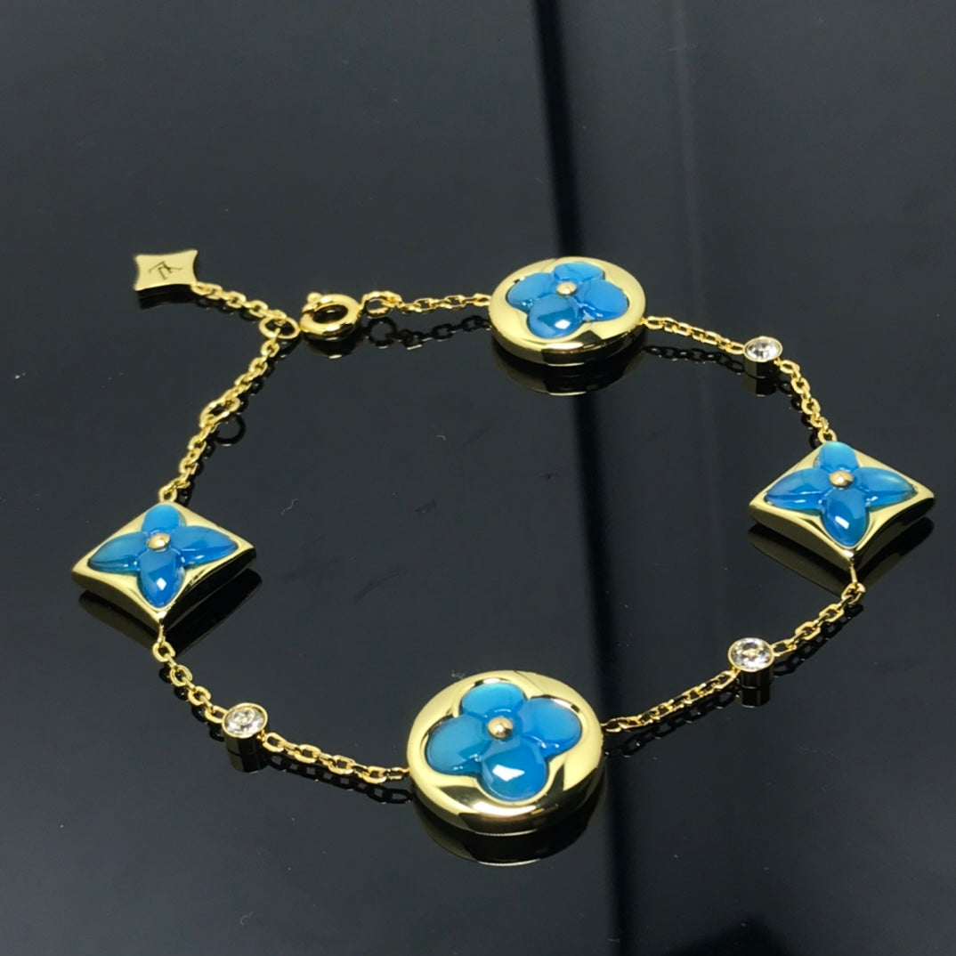 [Marin-Jewelry]STAR AND SUN 4 MOTIF BLUE BRACELET