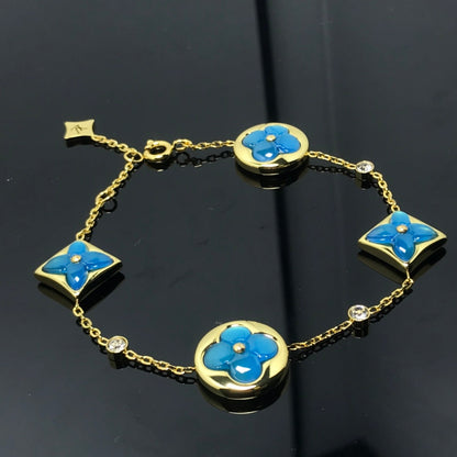 [Marin-Jewelry]STAR AND SUN 4 MOTIF BLUE BRACELET