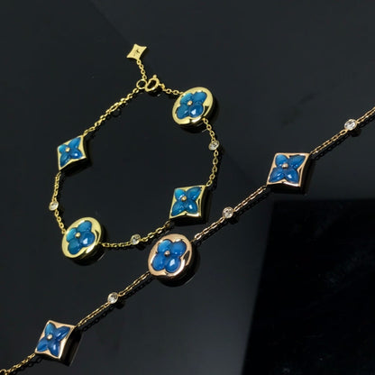 [Marin-Jewelry]STAR AND SUN 4 MOTIF BLUE BRACELET