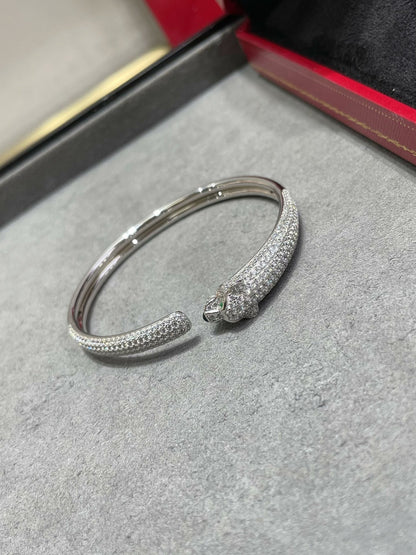 [Marin-Jewelry]PANTHERE FULL DIAMOND OPEN BRACELET