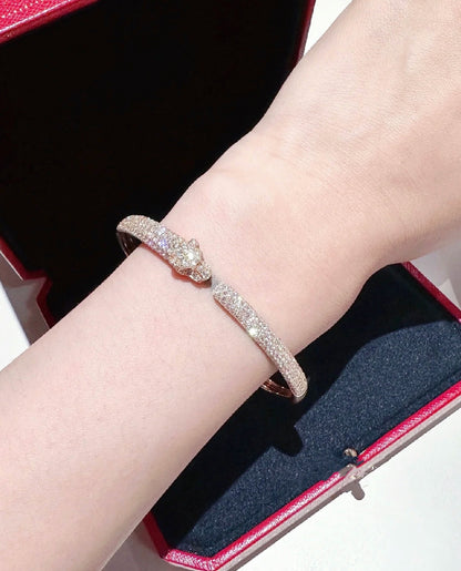 [Marin-Jewelry]PANTHERE FULL DIAMOND OPEN BRACELET