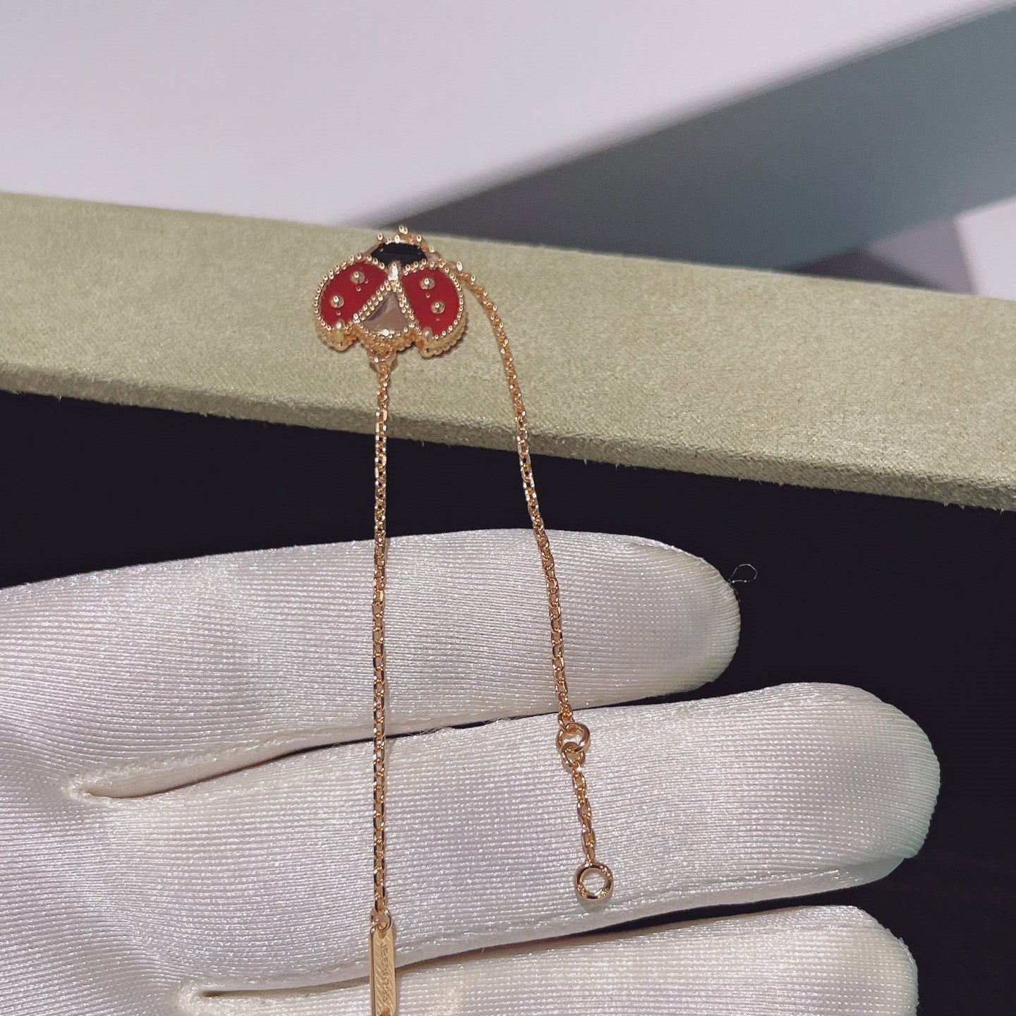 [Marin-Jewelry]LUCKY SPRING 1 MOTIF PINK GOLD BRACELET