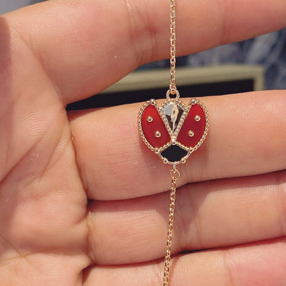 [Marin-Jewelry]LUCKY SPRING 1 MOTIF PINK GOLD BRACELET