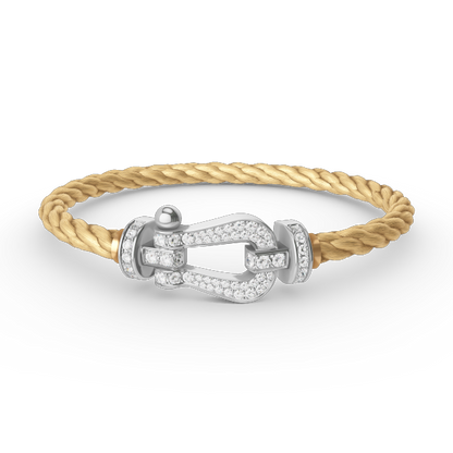 [Marin-Jewelry]FORCE LARGE HORSESHOE FULL DIAMOND BRACELET SILVER