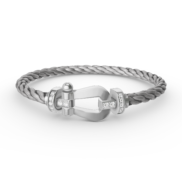[Marin-Jewelry]FORCE LARGE HORSESHOE HALF DIAMOND BRACELET SILVER