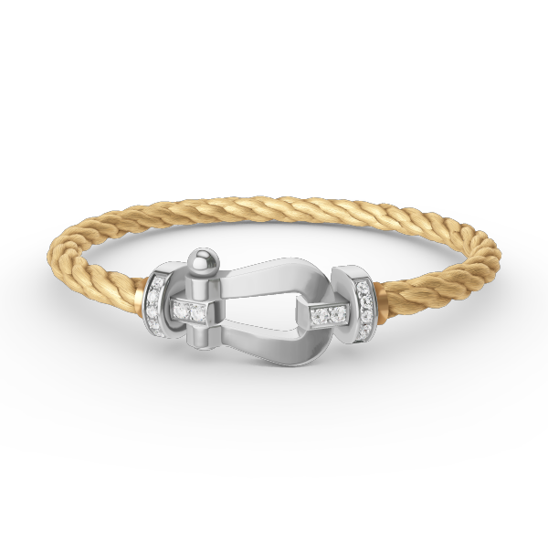 [Marin-Jewelry]FORCE LARGE HORSESHOE HALF DIAMOND BRACELET SILVER