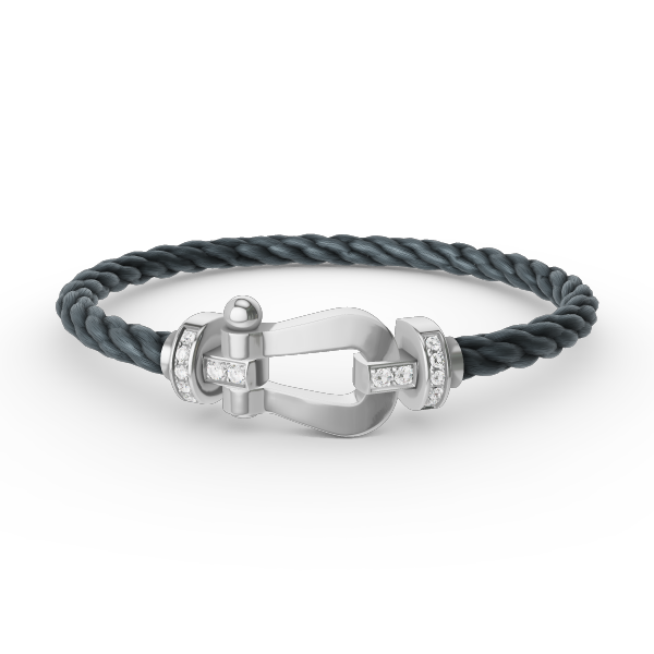 [Marin-Jewelry]FORCE LARGE HORSESHOE HALF DIAMOND BRACELET SILVER