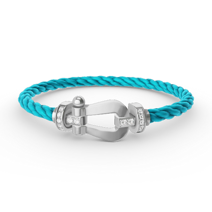 [Marin-Jewelry]FORCE LARGE HORSESHOE HALF DIAMOND BRACELET SILVER