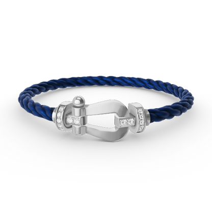 [Marin-Jewelry]FORCE LARGE HORSESHOE HALF DIAMOND BRACELET SILVER