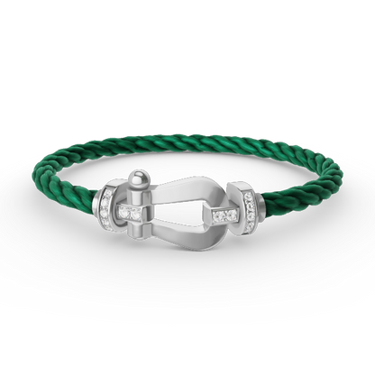 [Marin-Jewelry]FORCE LARGE HORSESHOE HALF DIAMOND BRACELET SILVER