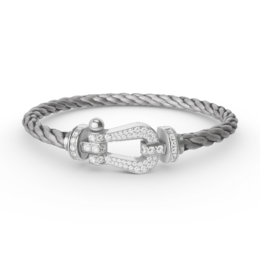 [Marin-Jewelry]FORCE LARGE HORSESHOE FULL DIAMOND BRACELET SILVER