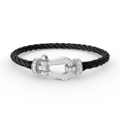 [Marin-Jewelry]FORCE LARGE HORSESHOE FULL DIAMOND BRACELET SILVER