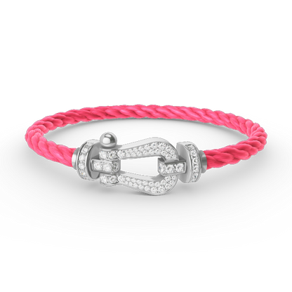 [Marin-Jewelry]FORCE LARGE HORSESHOE FULL DIAMOND BRACELET SILVER