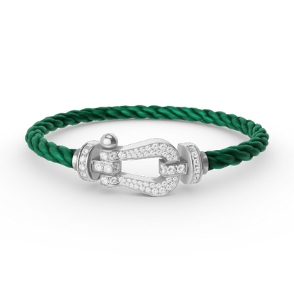 [Marin-Jewelry]FORCE LARGE HORSESHOE FULL DIAMOND BRACELET SILVER
