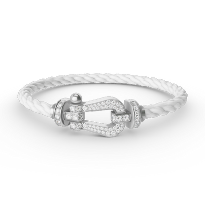 [Marin-Jewelry]FORCE LARGE HORSESHOE FULL DIAMOND BRACELET SILVER