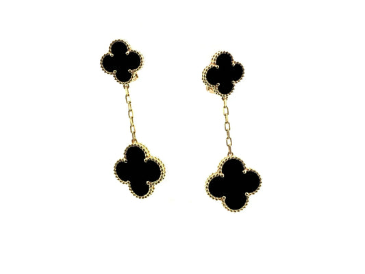 [Marin-Jewelry]CLOVER 2 MOTIFS  EARRINGS (MULTIPLE CHOICESC