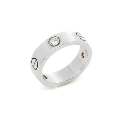 [Marin-Jewelry]LOVE RING 5.5MM 3 DIAMONDS SILVER