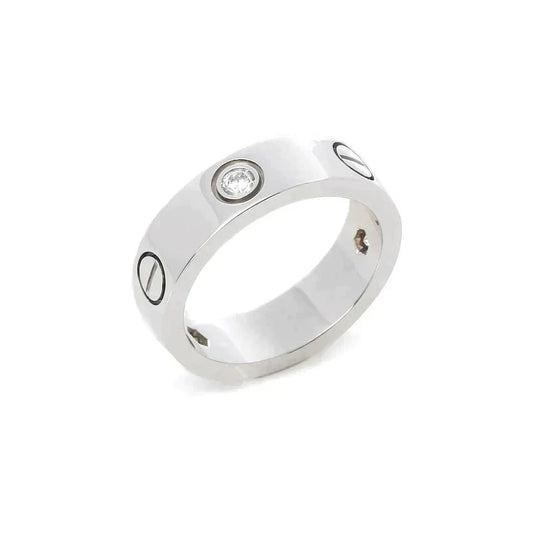 [Marin-Jewelry]LOVE RING 5.5MM 3 DIAMONDS SILVER