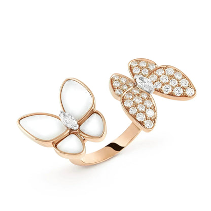[Marin-Jewelry]TWIN BUTTERFLY DIAMOND MOP RING